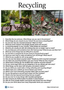 25 recycling conversation questions