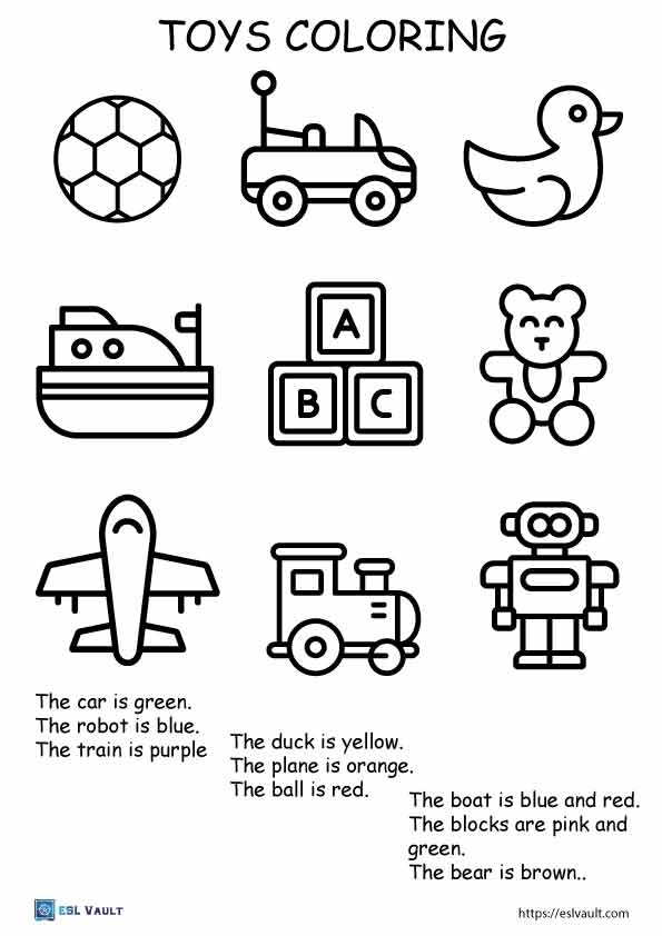 worksheets for kindergarten toys