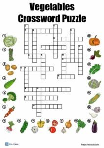 5 free fun food crossword puzzles - ESL Vault