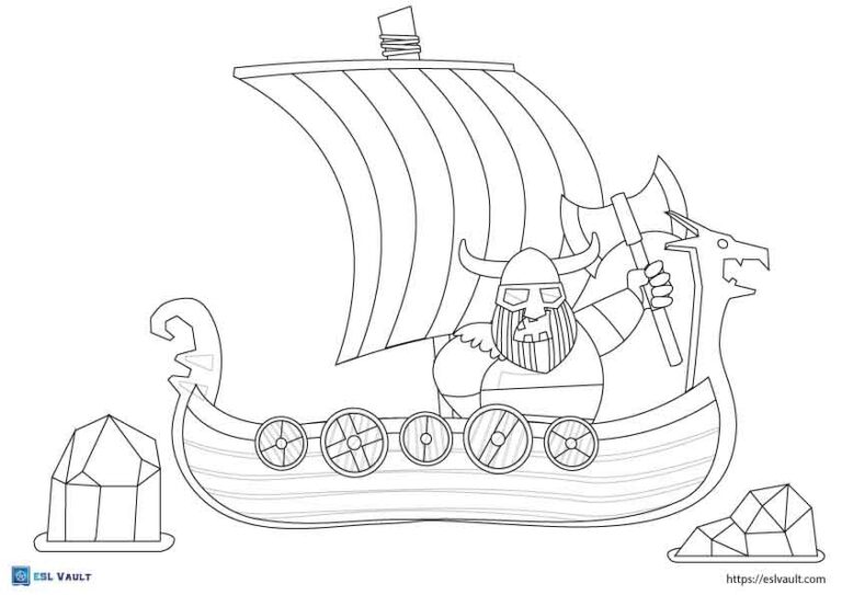 viking long ships coloring pages