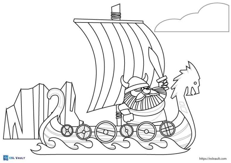 viking ship coloring sheet 2