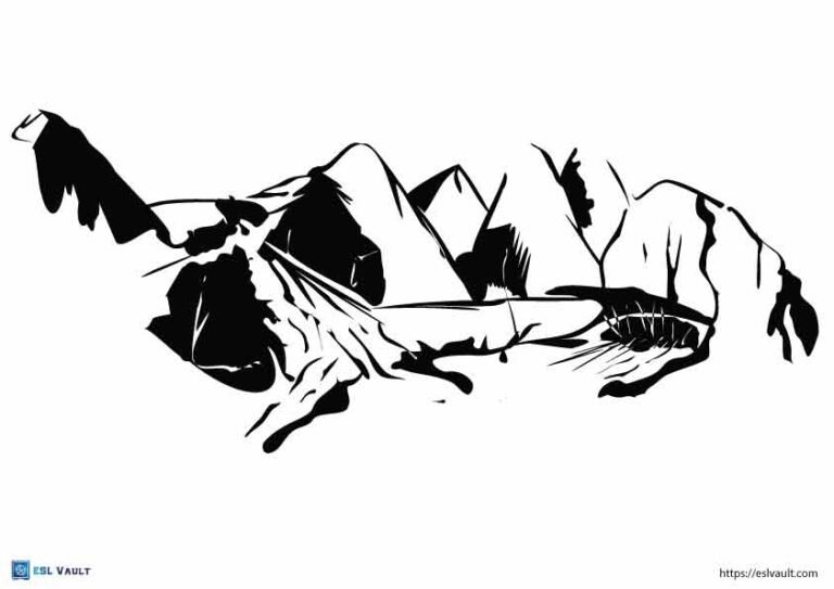 waterfall landscape coloring page