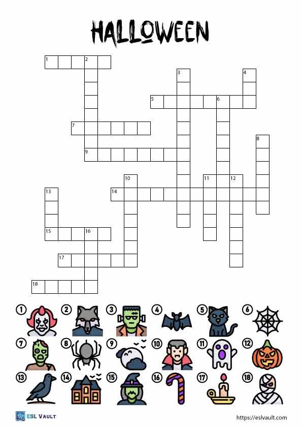 Halloween crossword puzzle