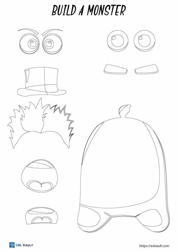 build a monster worksheet