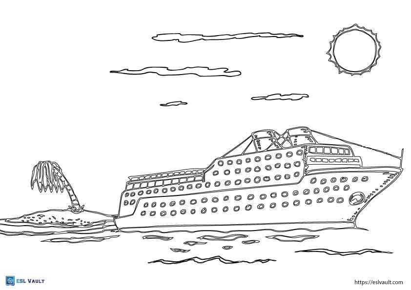 21 Free ship coloring pages - ESL Vault