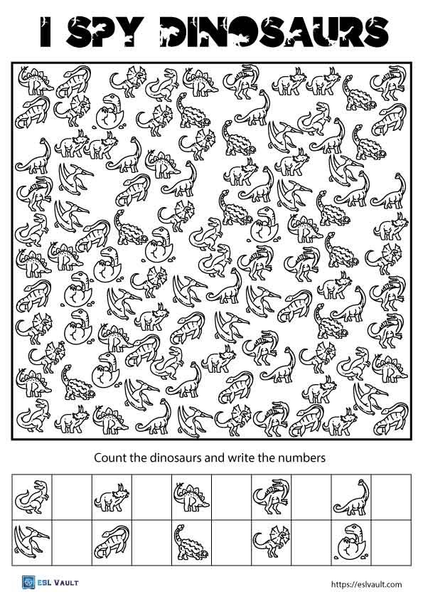 free printable i spy coloring sheets dinosaurs
