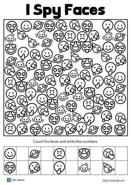 free printable i spy worksheets faces