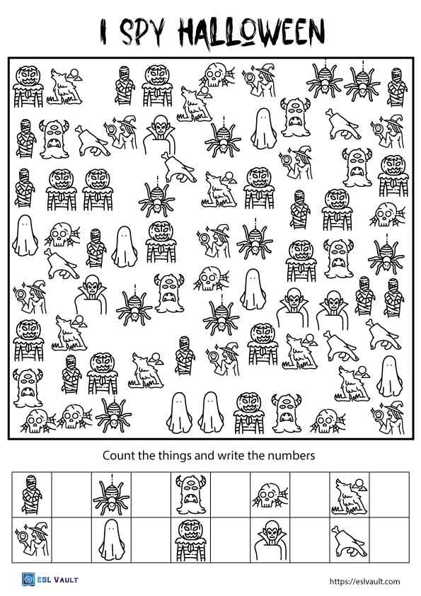 free printable i spy coloring page halloween