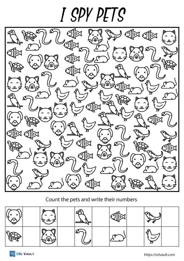 free printable i spy coloring pages pets