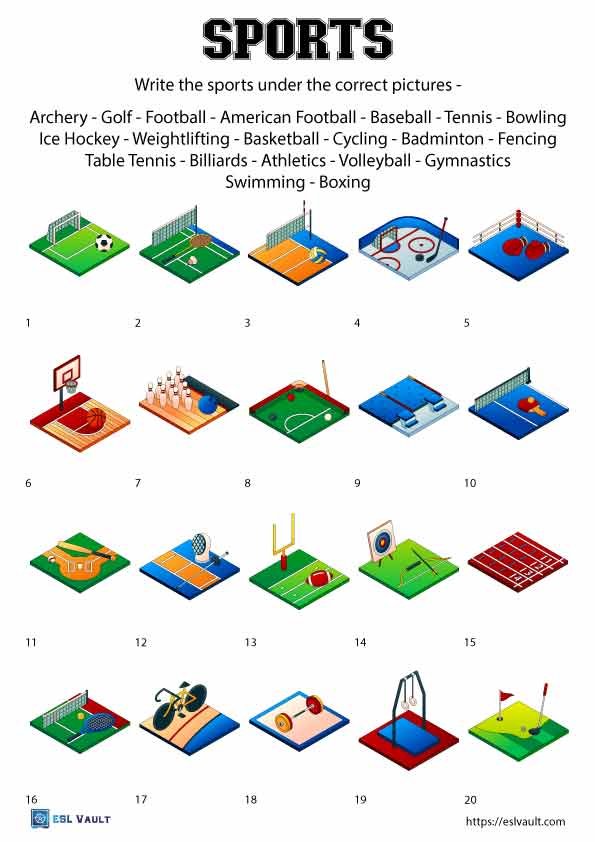 free printable sports worksheets 1