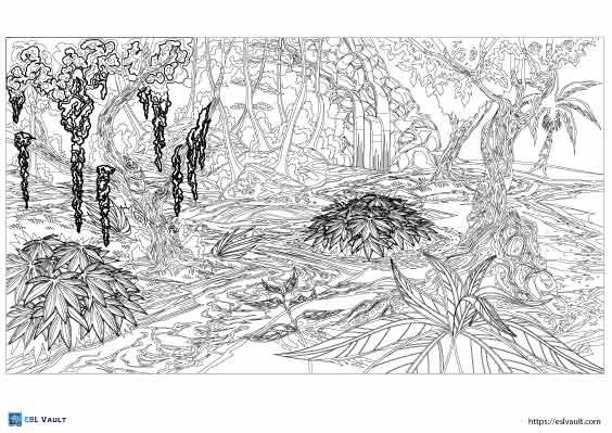 hard waterfall coloring page