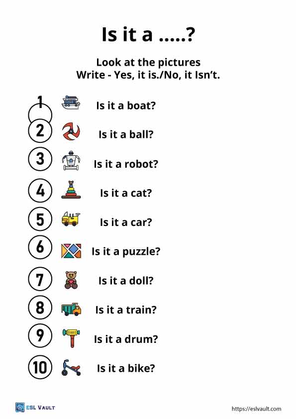 7 free toys worksheets for kids esl vault