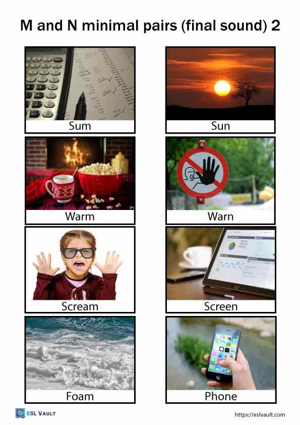 m and n minimal pairs final sound 2