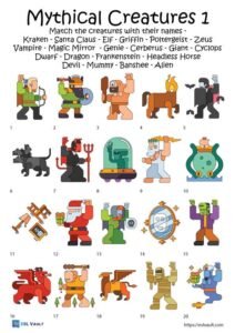 mythical creature worksheet 1