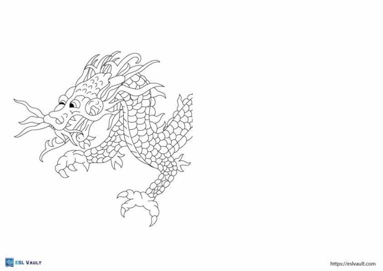 printable finish the drawing dragon
