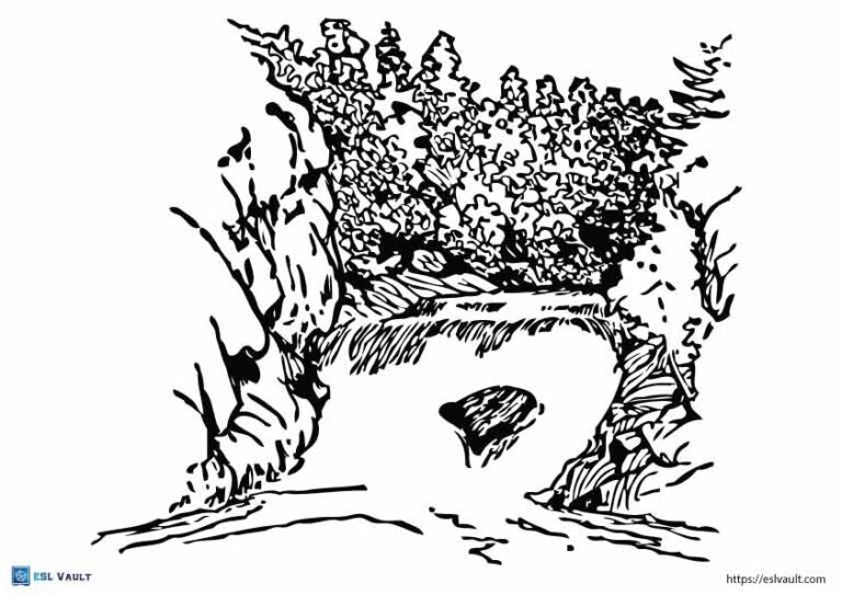 small waterfall coloring page