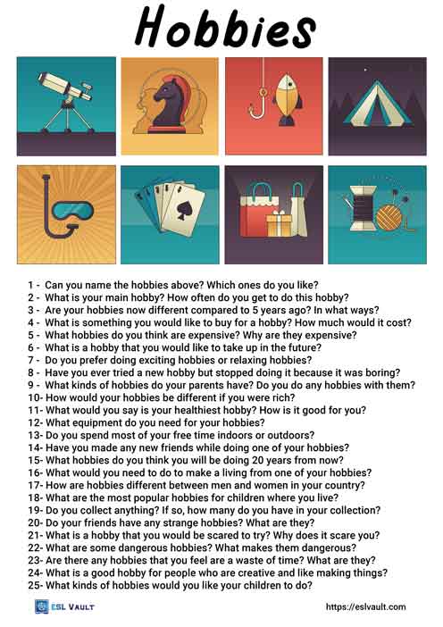 25 hobbies questions