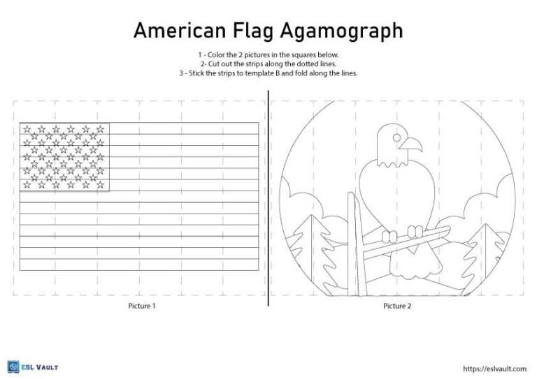 American flag agamograph template