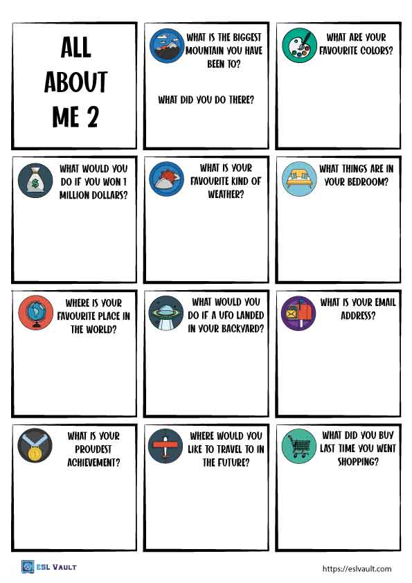 all about me worksheet 2