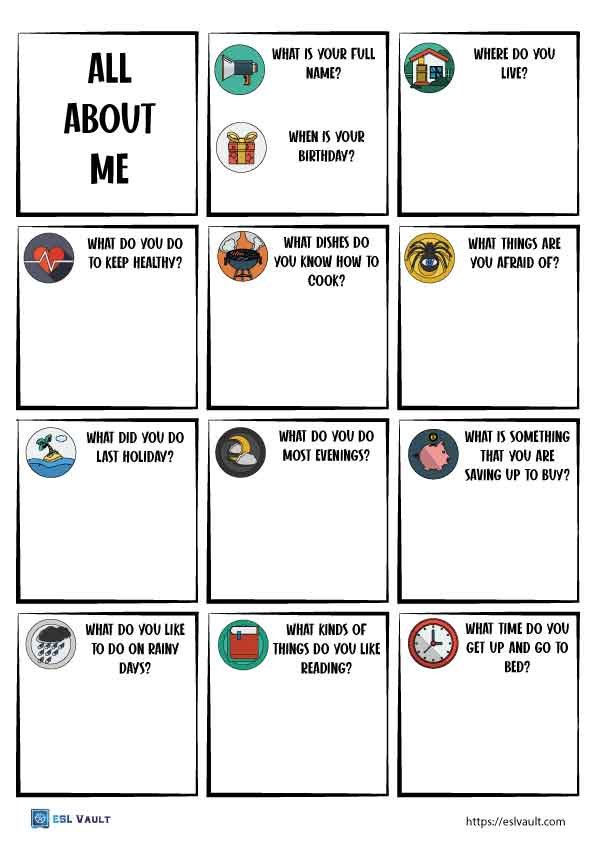 all about me worksheet