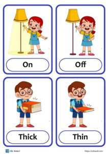 72 free printable opposites flashcards - ESL Vault