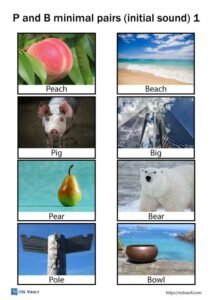 p and b minimal pairs initial sound 1