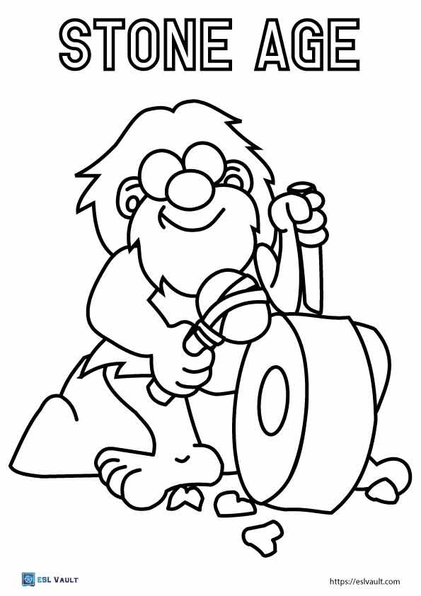 stone age coloring page