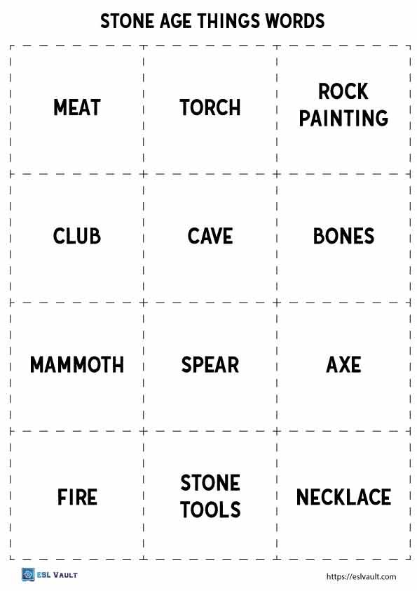 stone age matching words