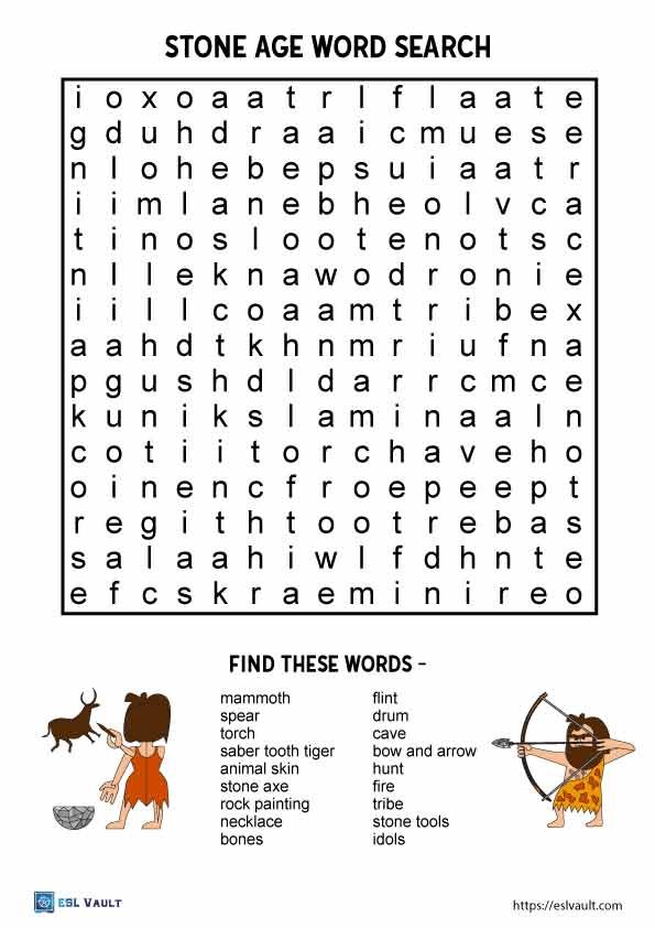 stone age word search