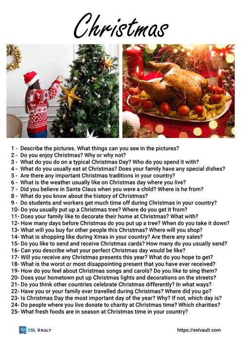 25 christmas conversation questions