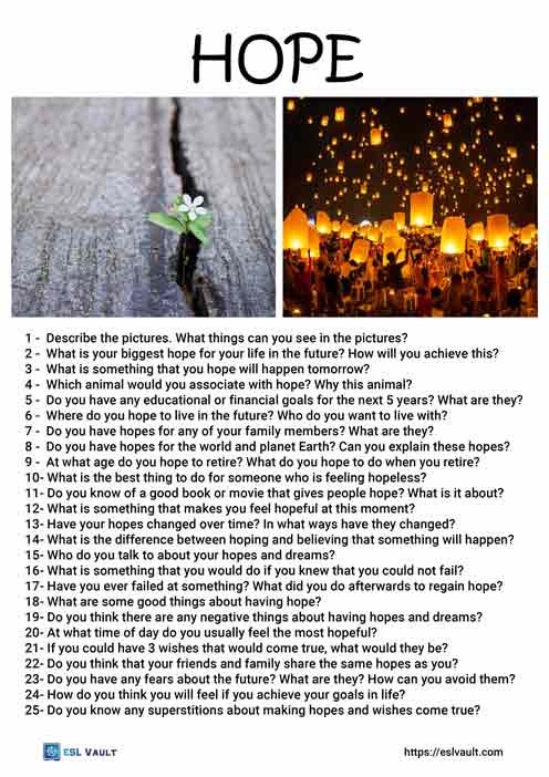 25 hope conversation questions