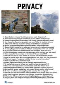 25 privacy conversation questions