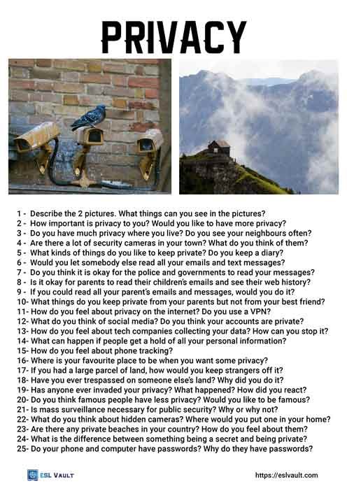 25 privacy conversation questions