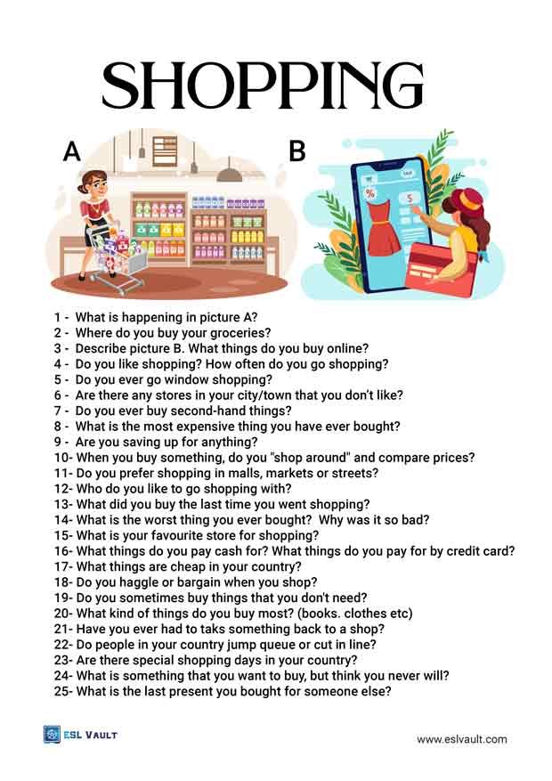 25 shopping discussion questions