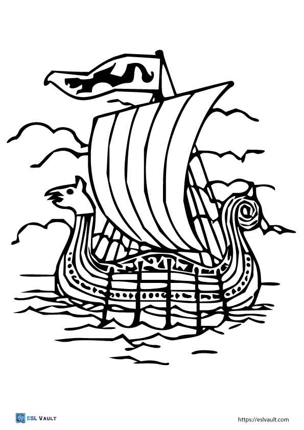 viking boat coloring pages 1