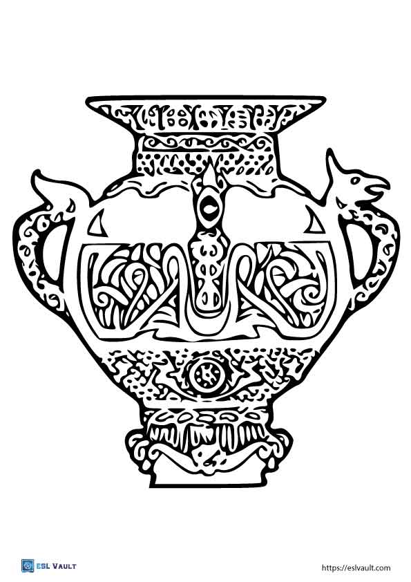 viking vase coloring sheet