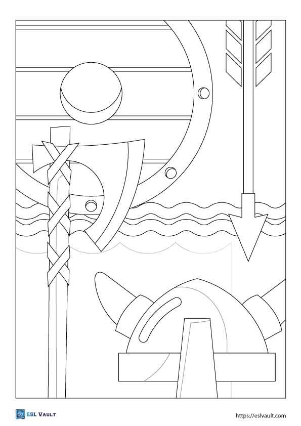 viking weapomswcoloring sheet