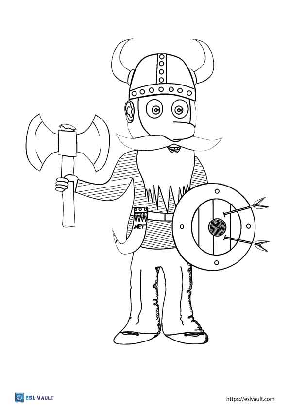 cartoon viking coloring page printable 2