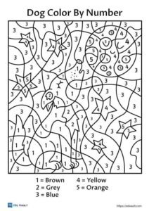 dog PDF color by number printable