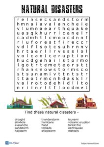 6 interesting natural disasters worksheets - ESL Vault