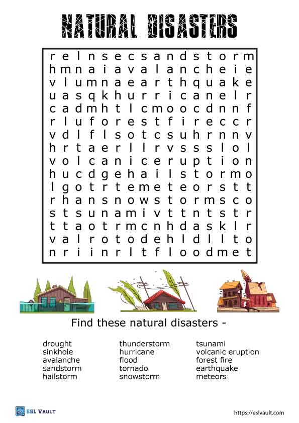 6 Interesting Natural Disasters Worksheets ESL Vault