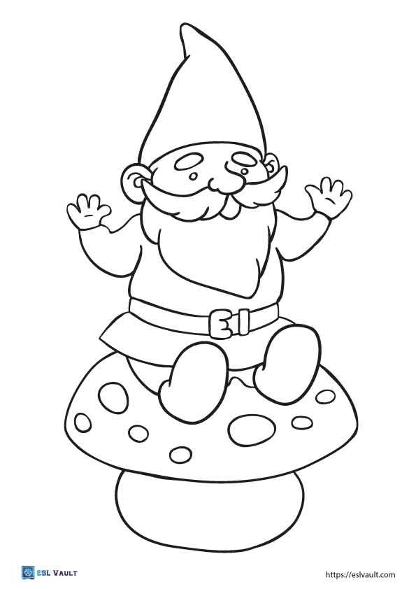 easy gnome coloring page
