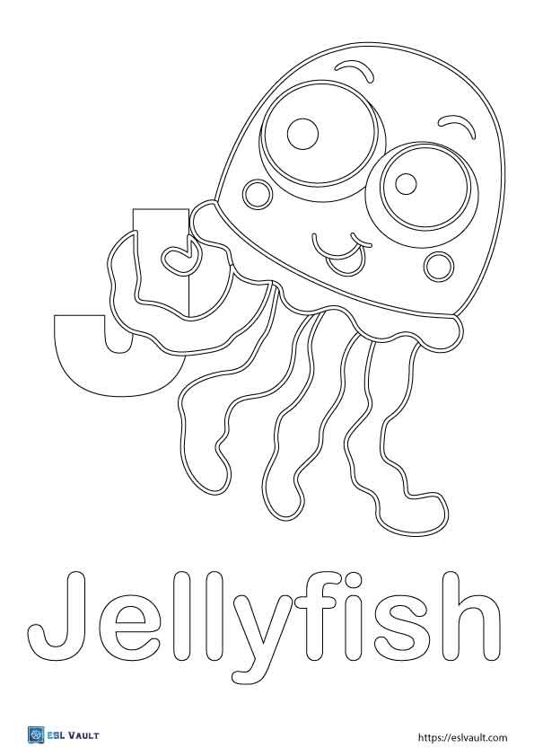 easy jellyfish coloring page