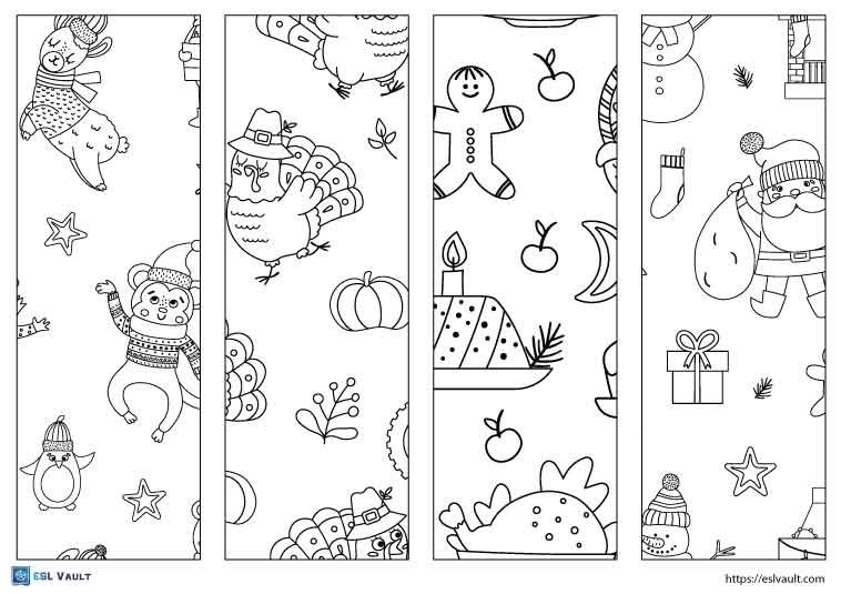 free printable bookmarks holidays