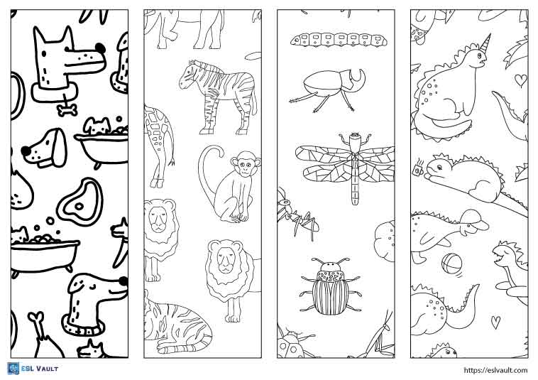 free printable bookmarks with animals