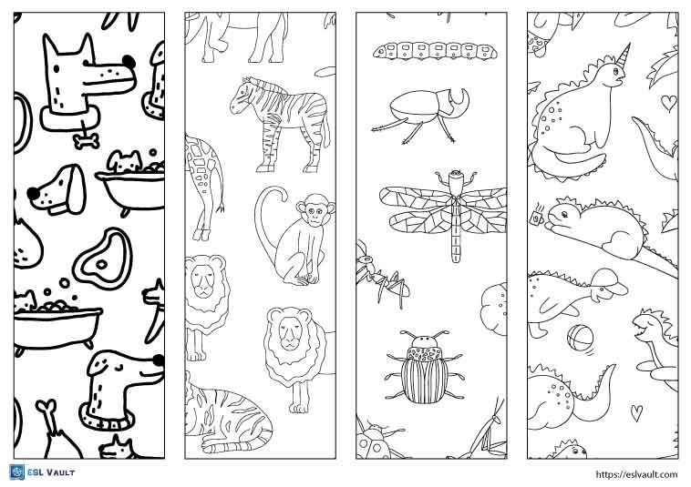 free printable bookmarks with animals