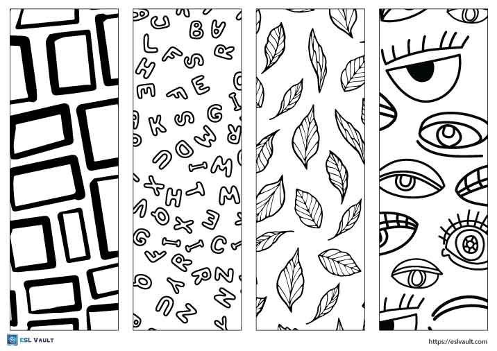 52 free printable bookmarks to color esl vault