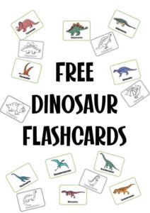 free printable dinosaur flashcards