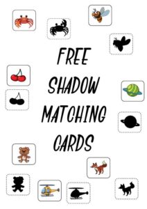 free printable shadow matching cards