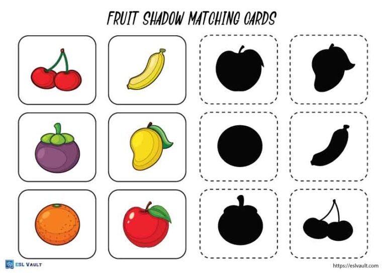 fruit shadow matching cards